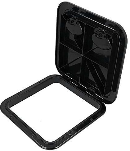 Buachois Marine Deck Access Hatch,14.75 x 14.5in Deck Inspection Cover ABS Heavy Duty Boat Cabin Marine Deck Lid Boat Storage Ventilation and Machine Inspection Black