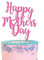 GuteGifts Happy Mother's Day Cake Topper with Love Heart Mothers Day Party Decoration Multicolour Glitter Card Made in UK 1 PC (Hot Pink)