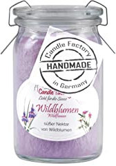 Candle Factory Baby Jumbo Duftkerze aus pflanzlichem Stearin im hitzebeständigen Glas der Marke Weck®, bis zu 24h Brennzeit, Duft: Wildblumen