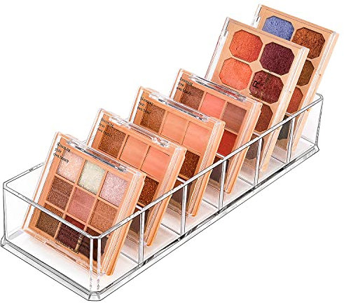 JessLab Organisateur de Maquillage pour Tiroir, 6-Compartiment Acrylique Maquillage Organisateur Cosmétique Stockage Bijoux Présentoir pour Bureau Armoire Salle De Bains Vanité Comptoir, Transparent