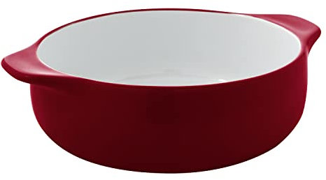 KitchenAid Vitrified Stoneware Round Casserole Baker, 2-Quart, Red