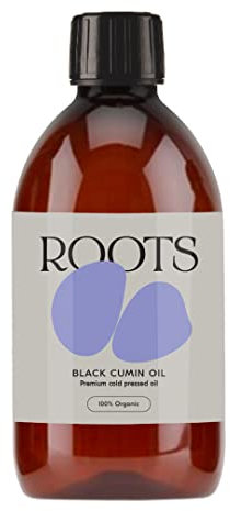 Roots Organic Black Cumin Oil. Suitable for Vegans and Cruelty Free. High in antioxidants and Rich in omegas. Helps Digestion, Treats Irritated Skin and Promotes Overall Health