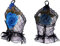Spitzenhandschuhe mit Blumenstickerei Fingerlose Handschuhe Damen, quiet shade-clematis blue, UNIVERSAL