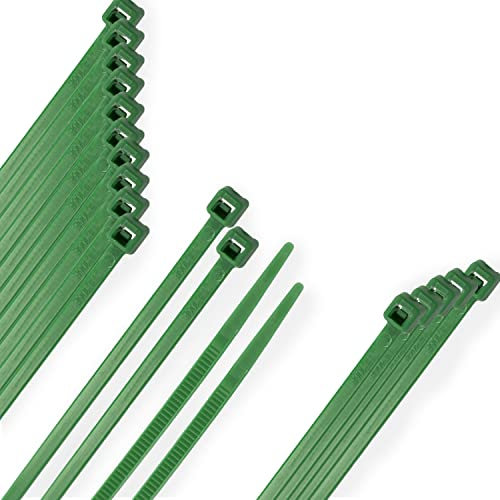 WOLFPACK LINEA PROFESIONAL 13050347 Brida Nylon 100%. Color Verde 3,6 x 140 mm. Bolsa 100 Unidades. Abrazadera Plastico, Organizador Cables, Alta Resistencia, Multicolor