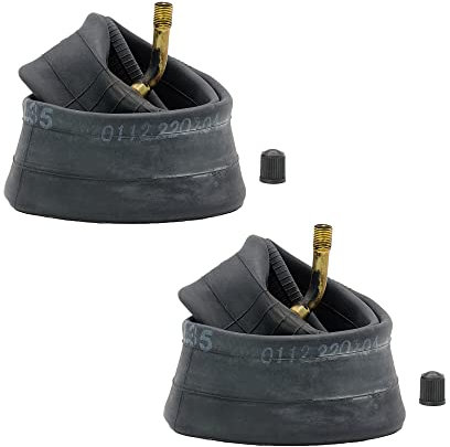 Bergmeile | 2x 10 Zoll Schläuche mit AV Winkel 45°/45° | Nahtloser Schlauch | 10 x 2.0 (54-152) | Spezial-BUTYL-Mischung | Kinderwagen Schlauch