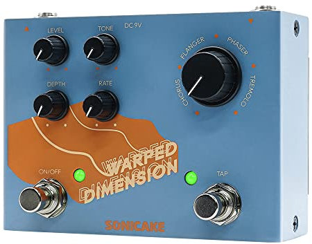 SONICAKE Digital Modulation Effects Guitar Pedal Multi Effects Pedal 4 Mode of Chorus, Flanger, Phaser & Tremolo Warped Dimension