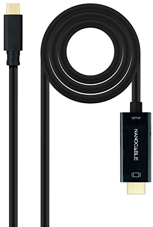 Nanocable 10.15.5132 - USB-C auf HDMI 1.4 4K@30HZ Konverterkabel, 1,8 m, Schwarz