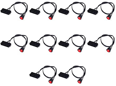 IGUATU 10 Stück 50 cm Kupfer 24 Pin Buchse ATX Netzteil PC Netzteil Starthilfe Starthilfe Brücke mit Schalter Oben/Aus