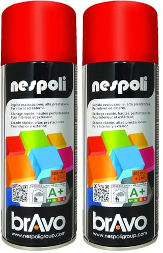 NESPOLI Aérosol peinture professionnelle rouge chine 400 ml (Lot de 2)