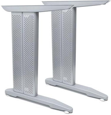 STOLMET Tischbeine Höhenverstellbar Metall Tischgestell Stützen Schreibtischbeine Kabel-Organisator Silber