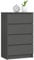 AKORD | Cassettiera K60 a 4 Cassetti | Credenza Alta | Moderna Mobiletto per Soggiorno Sala da Pranzo Camera da Letto Corridoio Bagno | Armadio Cameretta | 60x99x40 cm | Grigio grafite