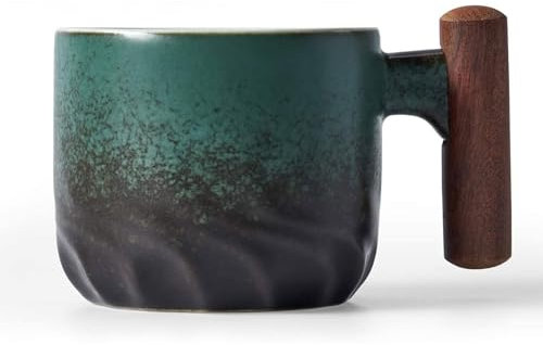ERBO Espressotassen 70 ml, Premium Espresso Tassen mit Henkel, Mini Teetasse Kaffeetasse aus Keramik, Kleine Espressotassen, Espresso- & Mokkatassen, Kaffeebecher für Espresso, Tee, Latte (Grün)