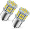 Xnourney Ampoules LED ultra lumineuses 54X 3014 chipset 1156 P21W, 12V 24V BA15S 7506 6500k Ampoules LED blanches pour voiture, RV, remorque, bateau, feux de stationnement, frein arrière, lot de 2