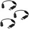 JJLFresheners 3 pezzi nero USB Breakaway PC cavo adattatore convertitore per controller Xbox 360, cavi Xbox 360, accessori, cavo breakaway Xbox 360