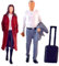 Luwecf 2Pcs 1/64 Frauen Und Männer Figuren mit Koffer Modell Layout Diorama Landschaft