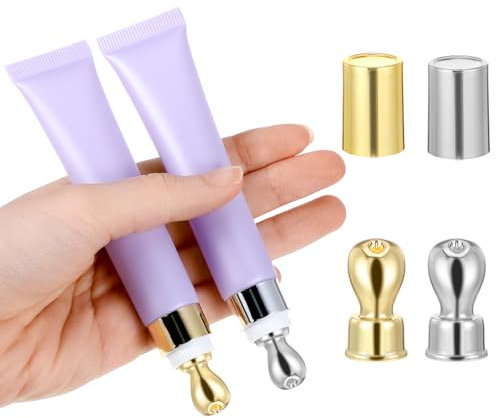 Andibro Leere Augencreme-Quetschtuben, 2 Stück leere Quetschtuben Tuben für ätherisches Öl nachfüllbare leere Tuben Quetschflaschen Kosmetik Make-up Reise-Toilettenartikel