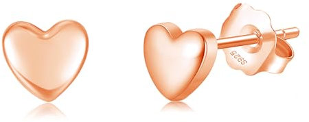 Deyanse Silber Ohrstecker für Damen, 925 Sterling Silber Herz Ohrringe Stecker, Schlafen Knorpel Ohrstecker für Mehrere Piercings, Hypoallergene nickelfrei Ohrringe Ohrstecker Schmuck mit Geschenk Box