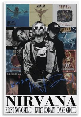 AMZKKADL Nirvana-Poster, Kurt Cobain Poster, Nirvana-Bandposter, 30 x 45 cm