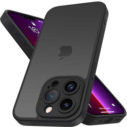 Mootobo for iPhone 12 Pro Max Case with Camera Lens Full Cover Protection, 10FT Military Grade Drop Protection Phone Case with Anti-Fingerprint Matte Back 6.7 inch - Black