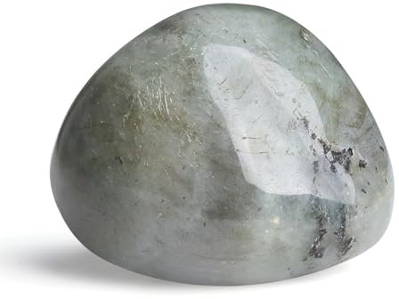 GUJOXILA Mutstein zur Einschulung Weiß Labradorit Geschenk für das Schulkind Kleinigkeiten für die Schultüt Schulanfang Kristalle Edelsteine Schutzstein für Stress Relief