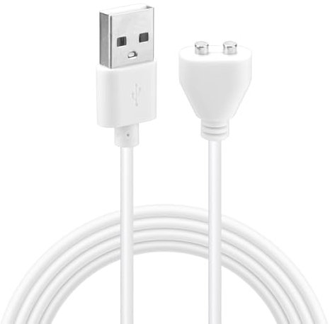Magnetic USB DC Charger Cable 6mm Replacement Charging Cord 2 Pin for Wireless Massager Smart Watch Electrical Toothbrush Vibrator Strong Magnet 6mm/0.24in 80cm White