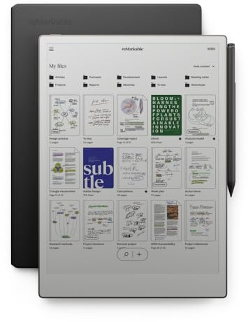 reMarkable Paper Pro Bundle – Leather Folio | 11.8’’ Color Display and Reading Light | Includes reMarkable Paper Pro Paper Tablet, Marker Plus Pen, and Book Folio Case in Black Premium Leather