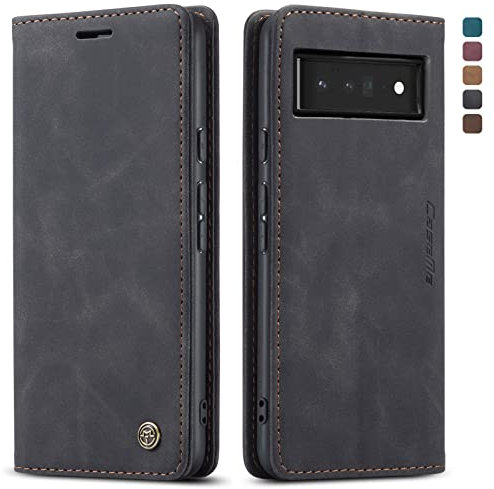 owlhold Cover Google Pixel 6 Pro Portafoglio Flip [Antiurtoo][Cavalletto][Carta Fessura] Cover Pelle per Google Pixel 6 Pro - Nero