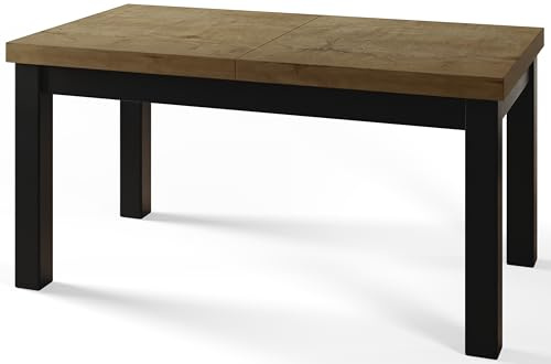 AlpiMeble Rechteckiger Esstisch Ausziehbar, Holzbeinen, 140-180 cm, Lefkas | Moderner Wohnzimmertisch, Küchentisch und Esszimmertisch, Tisch mit stabile Konstruktion, Kollektion Classico