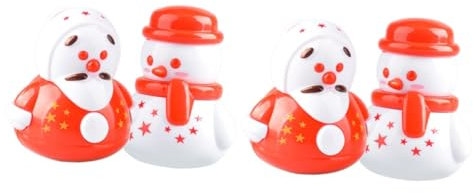 Supvox 2 Sätze Desktop-schneemannfigur Künstlicher Schnee Schneespielzeug Mini Schneemänner Weihnachtliche Wackelfigur Mini- in Form Eines Schneemanns Wackeln Plastik 2 Stück * 2