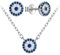 Evensee Evil Eye Nazar Boncuk Set 925 Sterlingsilber,Ohrstecker Halskette mit Blaues Auge Design,Türkisches Kultursymbol Geschenk für Frauen