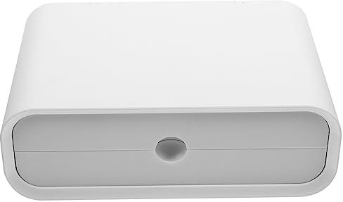 Veemoon Monitor Alzata Plastica con in Cassetti Bianco e Supporto per Scorrevoli Antiscivolo Ufficio e Scrivania per Computer e Laptop da Desktop