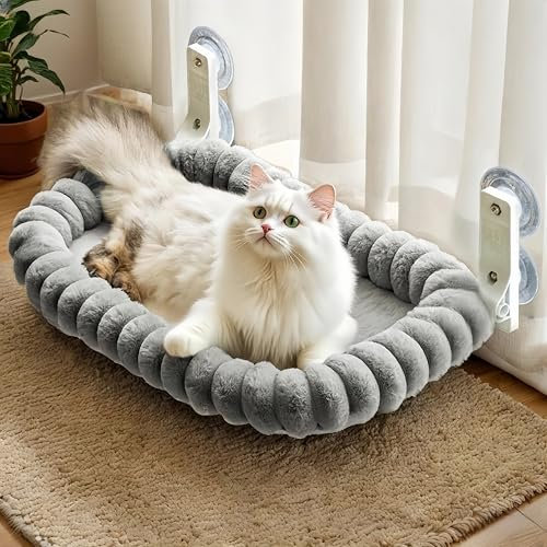 Neuytiky Hamac Doux Lit Fenêtre Pliable pour Chat, Fenetre et Mur