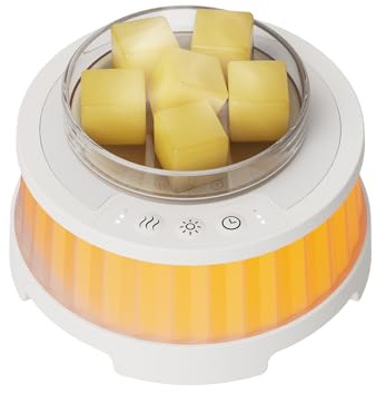 Tassenwärmer, Elektrische duftlampe für wachs mit 7 Farben LED Wechsel Licht, PTC Heizpanel, DREI-Geschwindigkeit-Einstellung, Warmwachsgerät für Duftwachs für Home Office Geschenke & Dekor (Weiß)