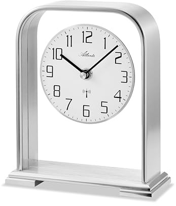 Atlanta Funk-Tischuhr Glas Metall Gehäuse Analog Silber - 3119/19