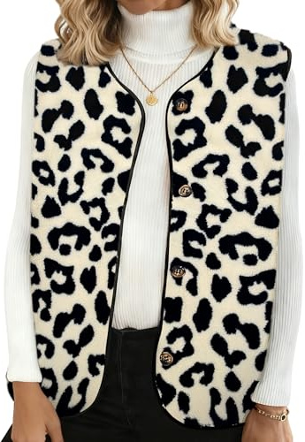 YMIFEEY Teddy, gilet da donna senza maniche, in pile, elegante e morbido