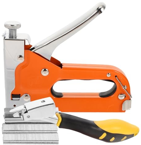 Outanaya Manual Stapler Gun Woodworking Stapling Tool with 600 Staples and Staple Remover Set for Carpentry DIY Projects