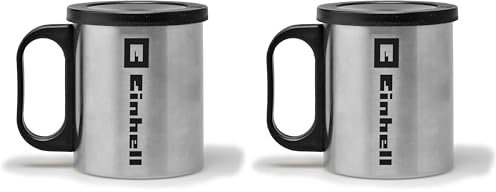 Einhell Original Kaffeetasse für Akku-Kaffeemaschine (Zubehör und Ersatzteil Akku-Kaffeemaschine TE-CF 18 Li, 240 ml Kaffeetasse mit Deckel, staubdicht) (Packung mit 2)