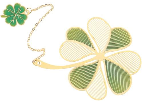 TOYANDONA Creative Iron Bookmark with Chain Pendant, Unique Green Decorative Book Mark for Book Lovers, Helps Quickly Locate Page and Stay Focused on Reading, Reading Accessory
