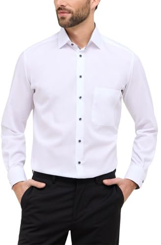 ETERNA Langarm Hemd COMFORT FIT Popeline unifarben- Gr. 40, Weiß