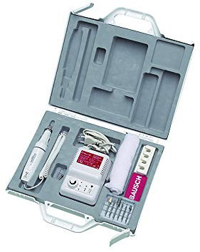 Bausch 0359 Professionelles Maniküre und Pediküre-Set, Gerät mit Feststellschraube, Rechts- und Linkslauffunktion, 12 Aufsätze, leistungsstarke Hand- und Fußpflege für zu Hause, Nagelpflege, Beauty