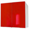 Berlioz créations - Mueble Alto de Cocina con 2 Puertas, Otros, Rojo Brillante, 80 x 33
