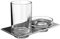 EMCO Art Glashalter/Seifenschale (Kristallglas klar, Halterung Chrom, für Handseifen, Zahnputzbecher, Breite 194 mm) 163300100, Glas, Normal