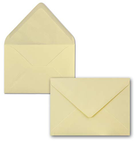 25 Brief-Umschläge - Vanille-Creme - DIN C6-114 x 162 mm - Kuverts mit Nassklebung ohne Fenster für Gruß-Karten & Einladungen - FarbenFroh by GUSTAV NEUSER