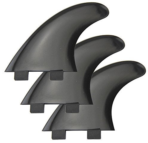 Tri G5 Surfboard Finnen für FCS Finnen SUP Surfing Fin 1 Center + 2 Side 3 Colors (Schwarz)