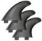 Tri G5 Surfboard Finnen für FCS Finnen SUP Surfing Fin 1 Center + 2 Side 3 Colors (Schwarz)