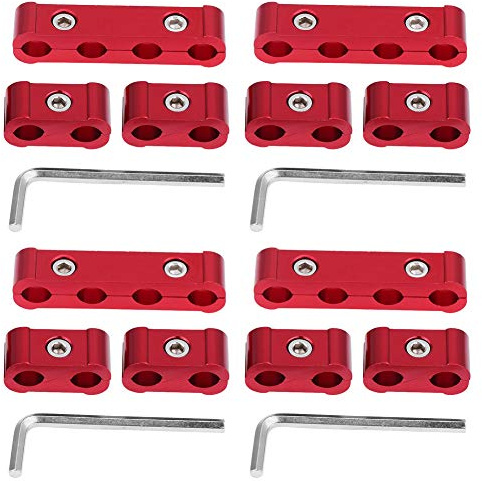 Auto Zündkabel Separatoren Halter, Fydun 12 Stücke Aluminiumlegierung Zündkerze Drahtseparator 8mm 9mm 10mm Motor Draht Teiler (Rot)