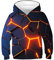 Goodstoworld Pullover Jungen Pulli Kinder Jungen 3D Rote Lava Hoodie Sweatshirt Mädchen Kapuzenshirt Kapuzenpullover Coole Pulli 12-13 Jahre