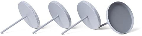 Novaliv 4X Kerzenpick Flach 8 cm GRAU Kerzenhalter für Adventskranz Kerzenpin Weihnachtskranz