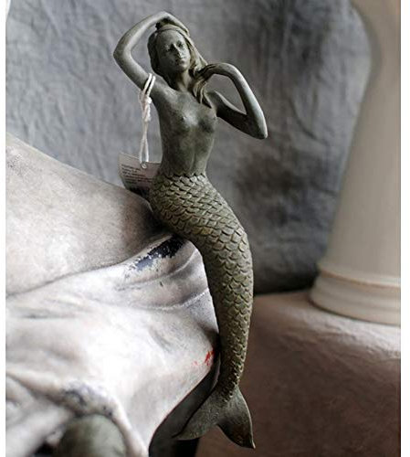 zenggp Meerjungfrau Figur Garten Statue Dekoration Hof Ornament Harz Indoor Outdoor Skulptur Dekor Retro Style