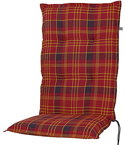 Kettler Polen 2393 Auflage Hochlehner Milano rot-gelb kariert 120x49x6 cm KETTtex Sitzpolster